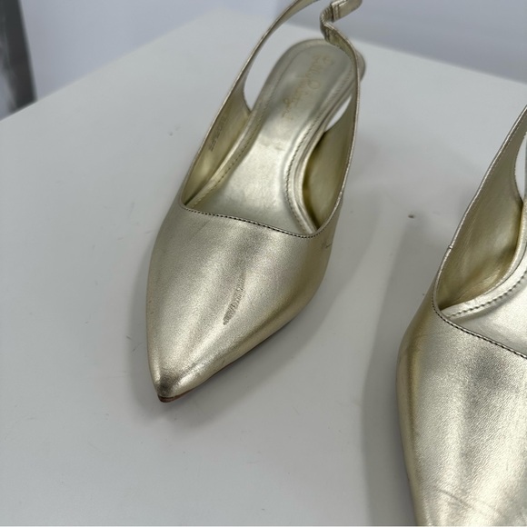 Lilly Pulitzer Erin Metallic Gold Slingback Pump Rhinestone Heel Size 7.5 - Picture 2 of 8